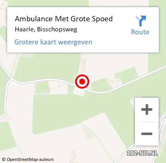 Locatie op kaart van de 112 melding: Ambulance Met Grote Spoed Naar Haarle, Bisschopsweg op 30 juli 2022 16:34