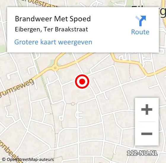 Locatie op kaart van de 112 melding: Brandweer Met Spoed Naar Eibergen, Ter Braakstraat op 30 juli 2022 16:35