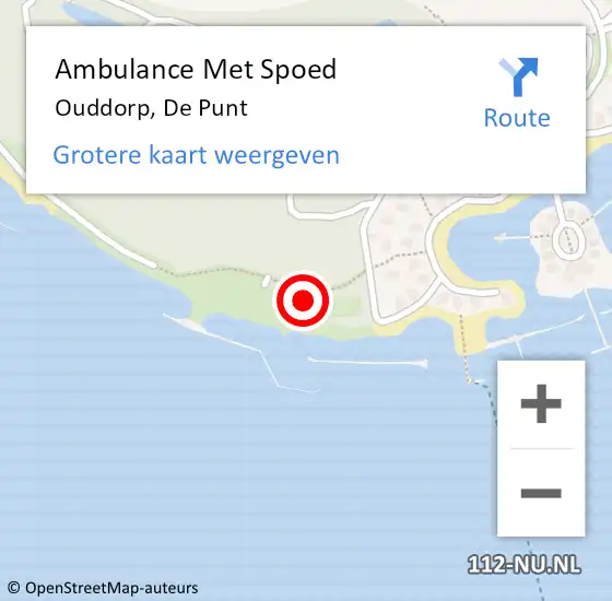 Locatie op kaart van de 112 melding: Ambulance Met Spoed Naar Ouddorp, De Punt op 30 juli 2022 16:42