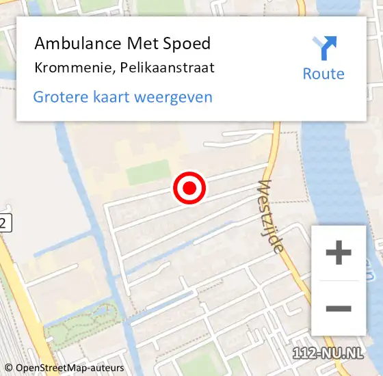 Locatie op kaart van de 112 melding: Ambulance Met Spoed Naar Krommenie, Pelikaanstraat op 30 juli 2022 17:32