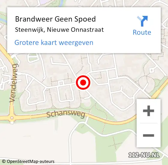 Locatie op kaart van de 112 melding: Brandweer Geen Spoed Naar Steenwijk, Nieuwe Onnastraat op 30 juli 2022 18:22