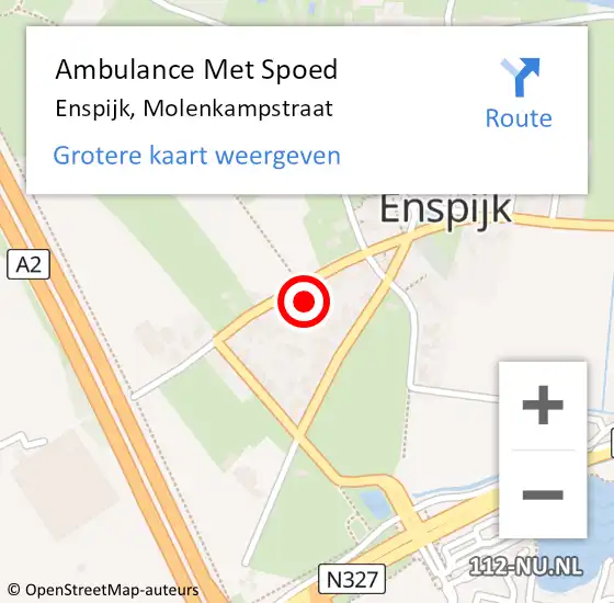 Locatie op kaart van de 112 melding: Ambulance Met Spoed Naar Enspijk, Molenkampstraat op 30 juli 2022 19:47