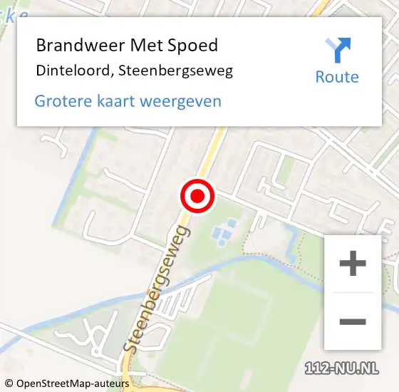 Locatie op kaart van de 112 melding: Brandweer Met Spoed Naar Dinteloord, Steenbergseweg op 30 juli 2022 20:53