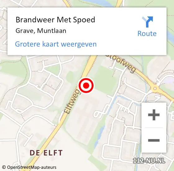Locatie op kaart van de 112 melding: Brandweer Met Spoed Naar Grave, Muntlaan op 30 juli 2022 20:56