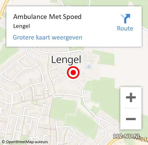 Locatie op kaart van de 112 melding: Ambulance Met Spoed Naar Lengel op 30 juli 2022 20:59