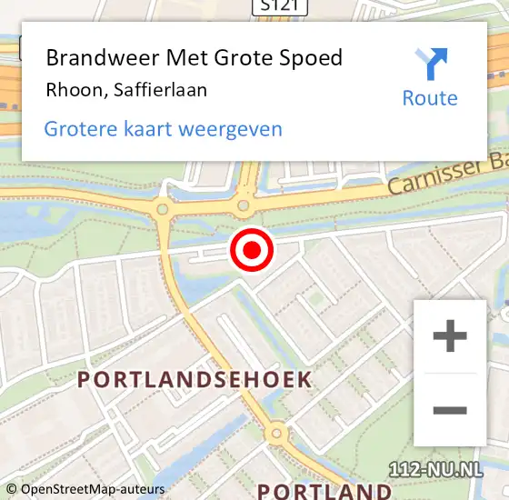 Locatie op kaart van de 112 melding: Brandweer Met Grote Spoed Naar Rhoon, Saffierlaan op 30 juli 2022 21:03