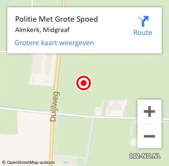 Locatie op kaart van de 112 melding: Politie Met Grote Spoed Naar Almkerk, Midgraaf op 30 juli 2022 21:31