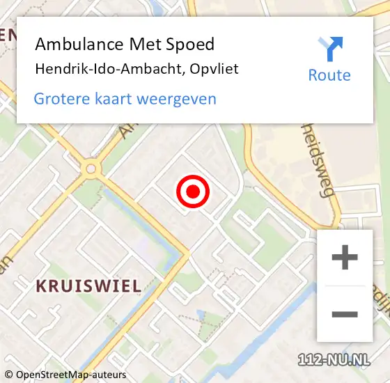 Locatie op kaart van de 112 melding: Ambulance Met Spoed Naar Hendrik-Ido-Ambacht, Opvliet op 30 juli 2022 21:39