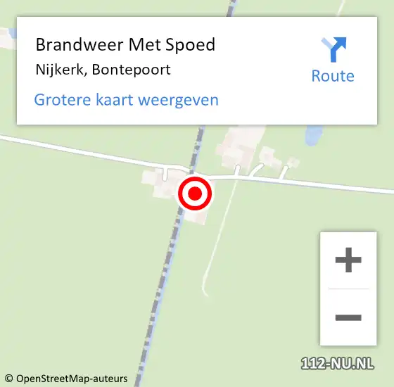 Locatie op kaart van de 112 melding: Brandweer Met Spoed Naar Nijkerk, Bontepoort op 31 juli 2022 00:12