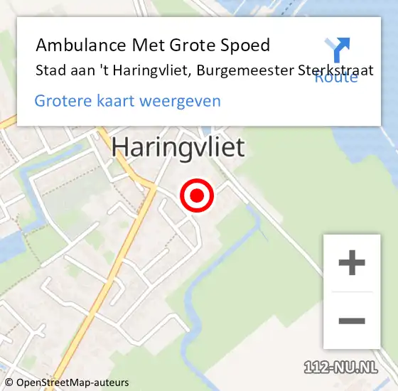 Locatie op kaart van de 112 melding: Ambulance Met Grote Spoed Naar Stad aan 't Haringvliet, Burgemeester Sterkstraat op 31 juli 2022 00:16