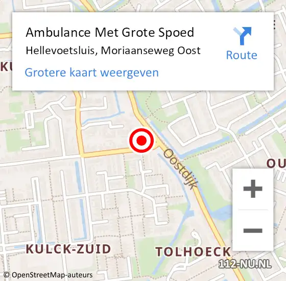 Locatie op kaart van de 112 melding: Ambulance Met Grote Spoed Naar Hellevoetsluis, Moriaanseweg Oost op 24 juli 2014 20:32