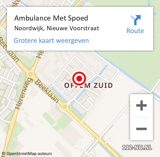 Locatie op kaart van de 112 melding: Ambulance Met Spoed Naar Noordwijk, Nieuwe Voorstraat op 31 juli 2022 00:29