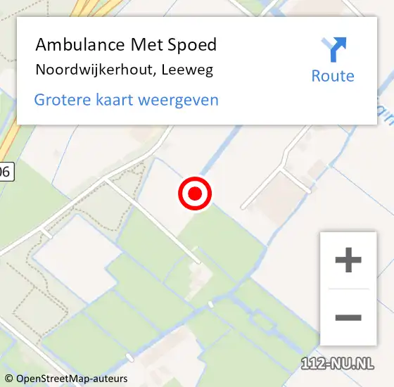 Locatie op kaart van de 112 melding: Ambulance Met Spoed Naar Noordwijkerhout, Leeweg op 31 juli 2022 01:36