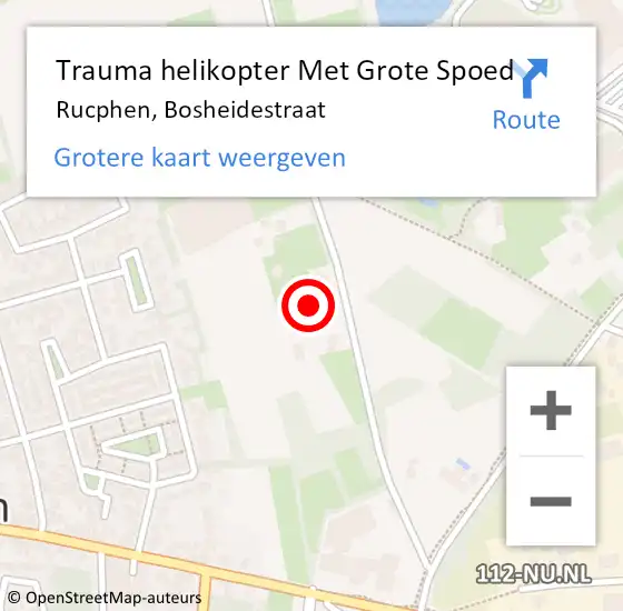 Locatie op kaart van de 112 melding: Trauma helikopter Met Grote Spoed Naar Rucphen, Bosheidestraat op 31 juli 2022 01:53