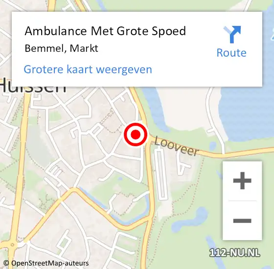 Locatie op kaart van de 112 melding: Ambulance Met Grote Spoed Naar Bemmel, Markt op 31 juli 2022 03:39