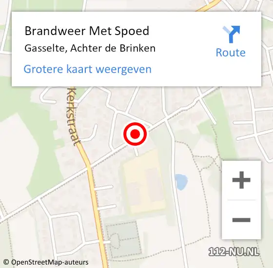 Locatie op kaart van de 112 melding: Brandweer Met Spoed Naar Gasselte, Achter de Brinken op 31 juli 2022 03:58