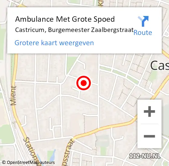 Locatie op kaart van de 112 melding: Ambulance Met Grote Spoed Naar Castricum, Burgemeester Zaalbergstraat op 31 juli 2022 06:01