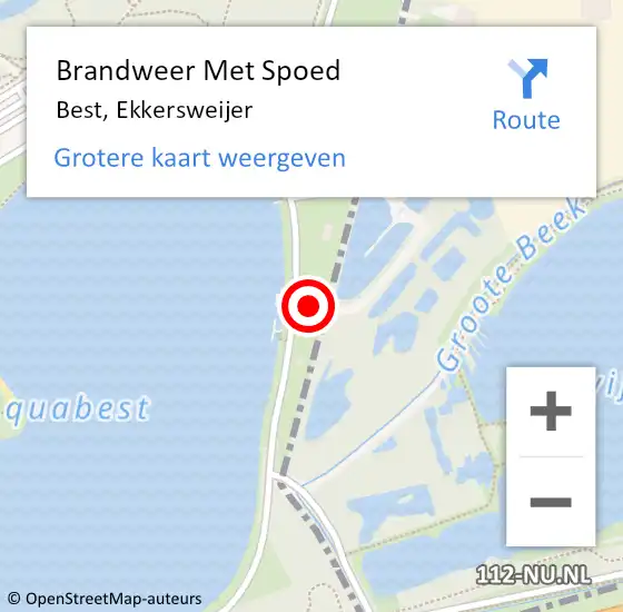 Locatie op kaart van de 112 melding: Brandweer Met Spoed Naar Best, Ekkersweijer op 31 juli 2022 06:42