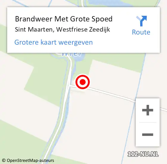 Locatie op kaart van de 112 melding: Brandweer Met Grote Spoed Naar Sint Maarten, Westfriese Zeedijk op 31 juli 2022 06:56