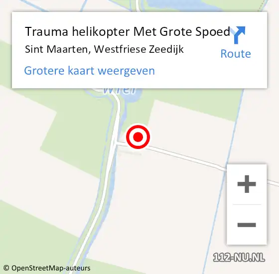 Locatie op kaart van de 112 melding: Trauma helikopter Met Grote Spoed Naar Sint Maarten, Westfriese Zeedijk op 31 juli 2022 07:01