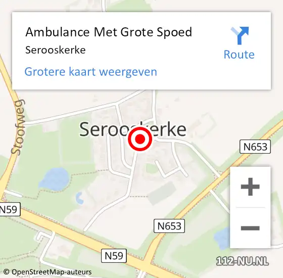 Locatie op kaart van de 112 melding: Ambulance Met Grote Spoed Naar Serooskerke op 31 juli 2022 08:44