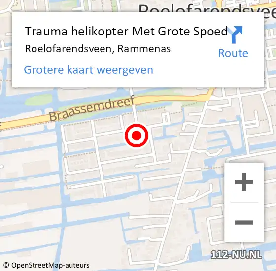 Locatie op kaart van de 112 melding: Trauma helikopter Met Grote Spoed Naar Roelofarendsveen, Rammenas op 31 juli 2022 08:55