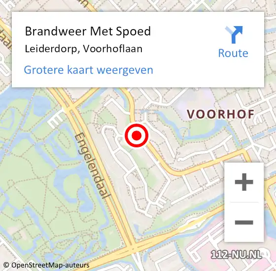 Locatie op kaart van de 112 melding: Brandweer Met Spoed Naar Leiderdorp, Voorhoflaan op 31 juli 2022 09:03