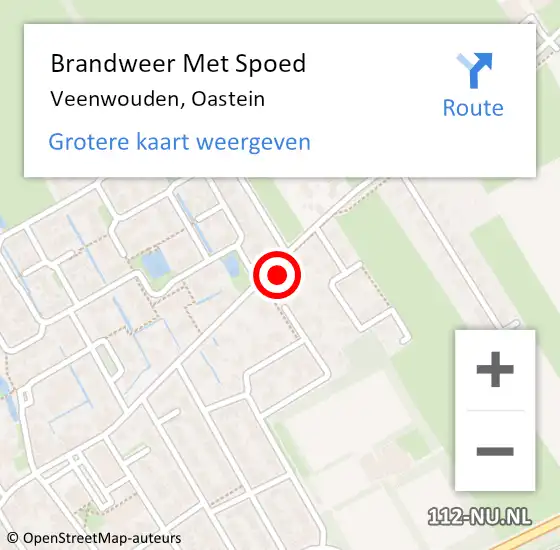 Locatie op kaart van de 112 melding: Brandweer Met Spoed Naar Veenwouden, Oastein op 31 juli 2022 10:14