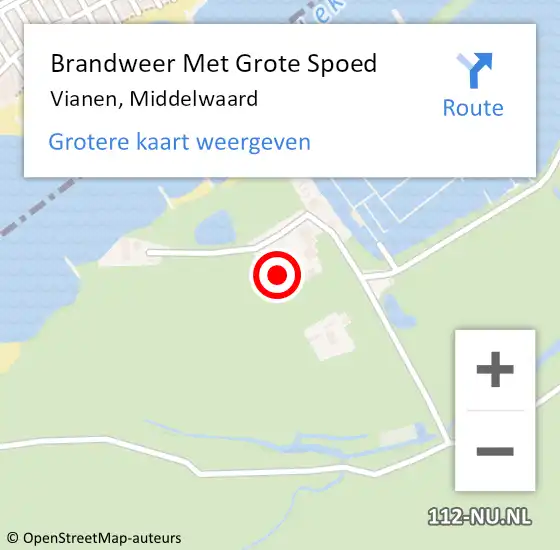 Locatie op kaart van de 112 melding: Brandweer Met Grote Spoed Naar Vianen, Middelwaard op 31 juli 2022 10:44