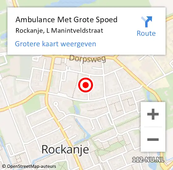 Locatie op kaart van de 112 melding: Ambulance Met Grote Spoed Naar Rockanje, L Manintveldstraat op 31 juli 2022 10:46