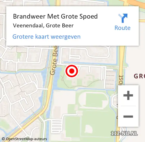 Locatie op kaart van de 112 melding: Brandweer Met Grote Spoed Naar Veenendaal, Grote Beer op 31 juli 2022 11:04