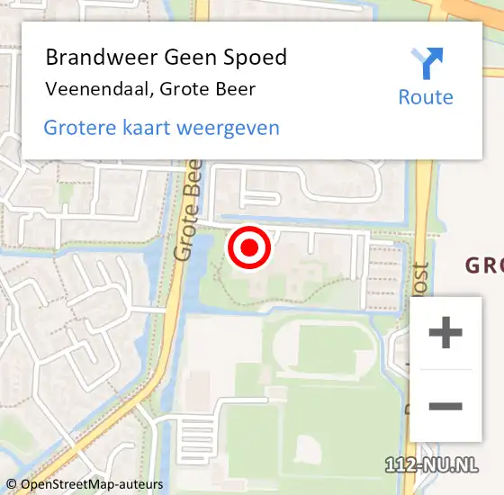 Locatie op kaart van de 112 melding: Brandweer Geen Spoed Naar Veenendaal, Grote Beer op 31 juli 2022 11:07