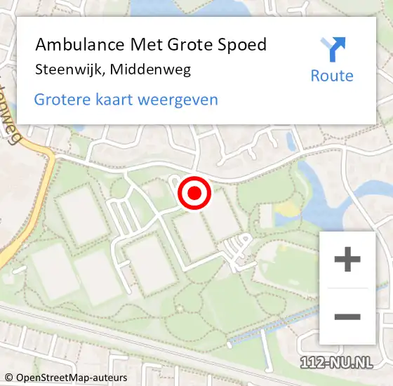 Locatie op kaart van de 112 melding: Ambulance Met Grote Spoed Naar Steenwijk, Middenweg op 24 juli 2014 21:27