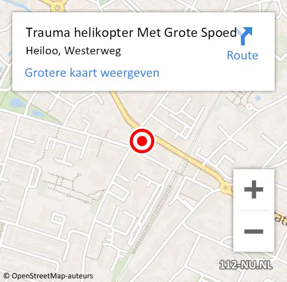 Locatie op kaart van de 112 melding: Trauma helikopter Met Grote Spoed Naar Heiloo, Westerweg op 31 juli 2022 13:28