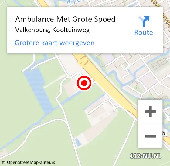 Locatie op kaart van de 112 melding: Ambulance Met Grote Spoed Naar Valkenburg, Kooltuinweg op 31 juli 2022 13:34