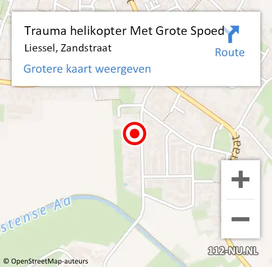 Locatie op kaart van de 112 melding: Trauma helikopter Met Grote Spoed Naar Liessel, Zandstraat op 31 juli 2022 13:57