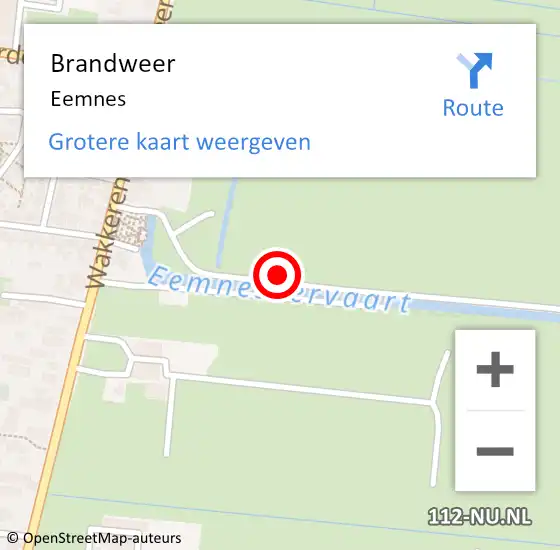 Locatie op kaart van de 112 melding: Brandweer Eemnes op 31 juli 2022 14:20