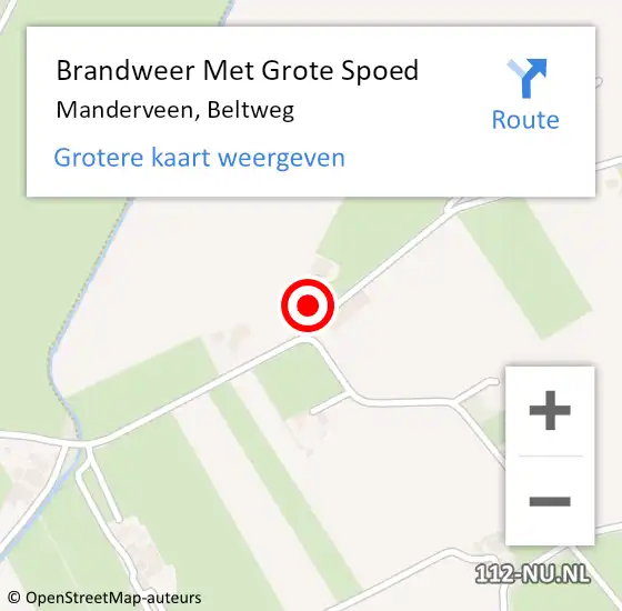 Locatie op kaart van de 112 melding: Brandweer Met Grote Spoed Naar Manderveen, Beltweg op 24 juli 2014 21:35