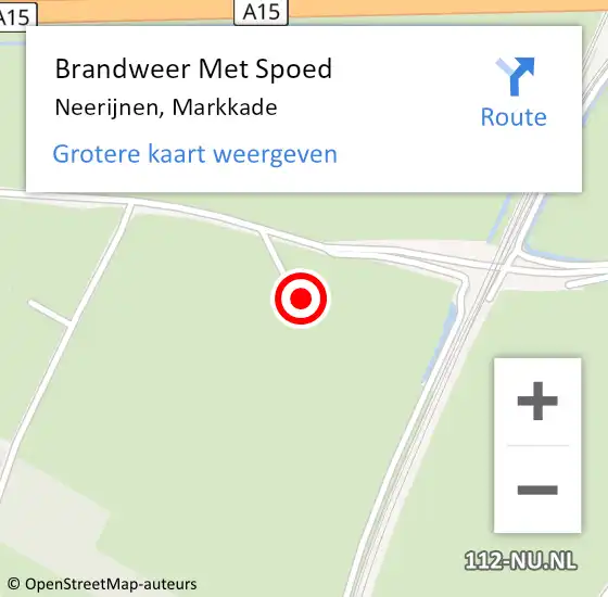 Locatie op kaart van de 112 melding: Brandweer Met Spoed Naar Neerijnen, Markkade op 31 juli 2022 15:05