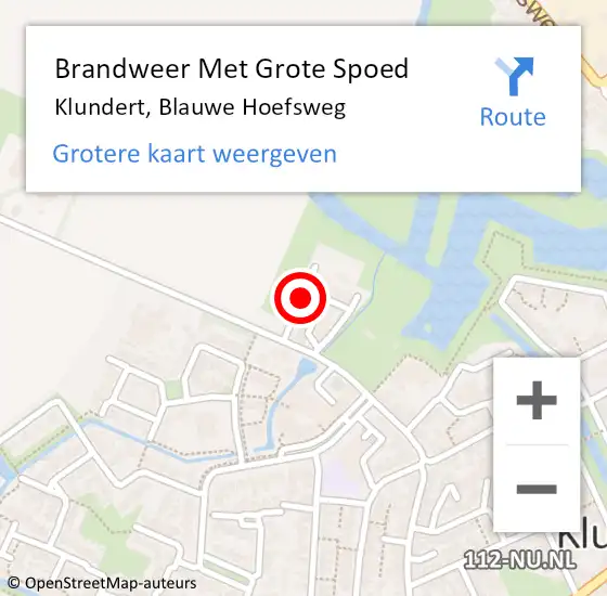 Locatie op kaart van de 112 melding: Brandweer Met Grote Spoed Naar Klundert, Blauwe Hoefsweg op 31 juli 2022 15:22