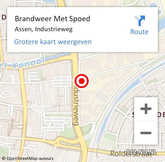 Locatie op kaart van de 112 melding: Brandweer Met Spoed Naar Assen, Industrieweg op 31 juli 2022 16:17