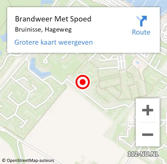Locatie op kaart van de 112 melding: Brandweer Met Spoed Naar Bruinisse, Hageweg op 31 juli 2022 16:39