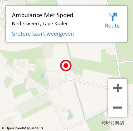 Locatie op kaart van de 112 melding: Ambulance Met Spoed Naar Nederweert, Lage Kuilen op 31 juli 2022 16:41