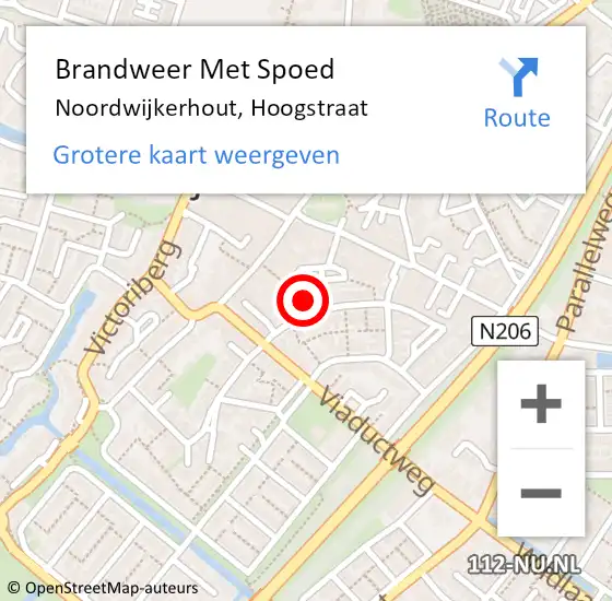 Locatie op kaart van de 112 melding: Brandweer Met Spoed Naar Noordwijkerhout, Hoogstraat op 31 juli 2022 17:16
