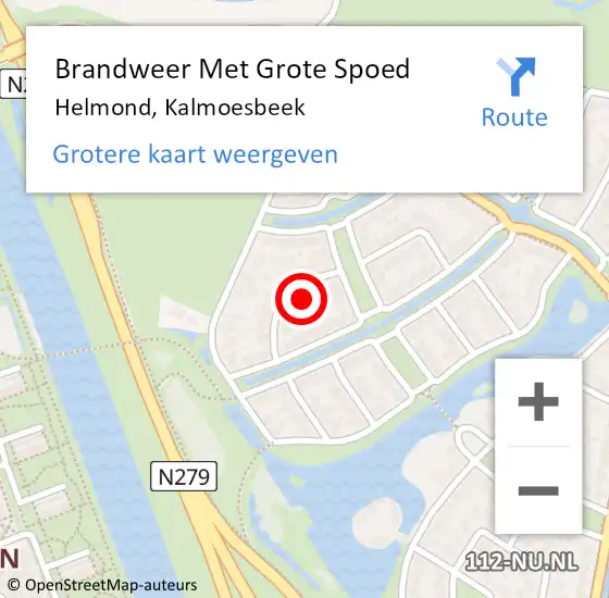 Locatie op kaart van de 112 melding: Brandweer Met Grote Spoed Naar Helmond, Kalmoesbeek op 31 juli 2022 17:18