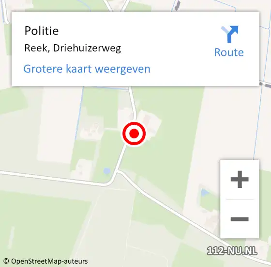 Locatie op kaart van de 112 melding: Politie Reek, Driehuizerweg op 31 juli 2022 17:22