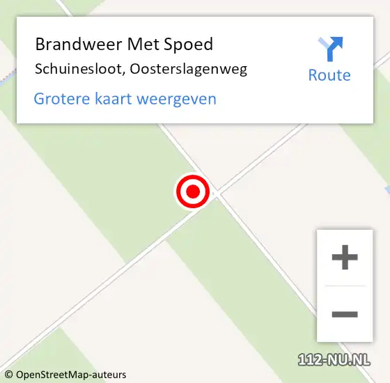 Locatie op kaart van de 112 melding: Brandweer Met Spoed Naar Schuinesloot, Oosterslagenweg op 31 juli 2022 18:06