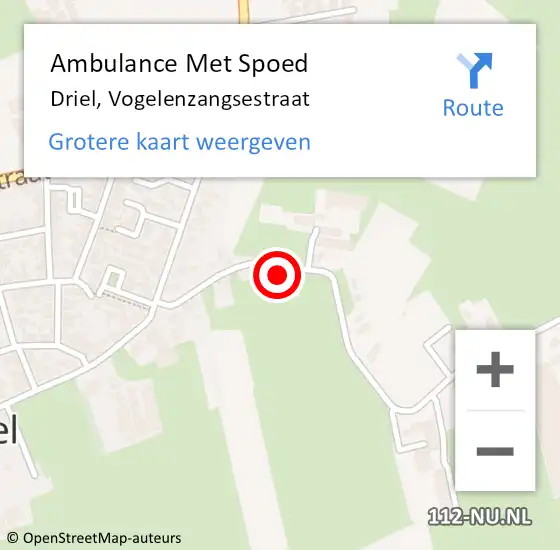 Locatie op kaart van de 112 melding: Ambulance Met Spoed Naar Driel, Vogelenzangsestraat op 31 juli 2022 18:20