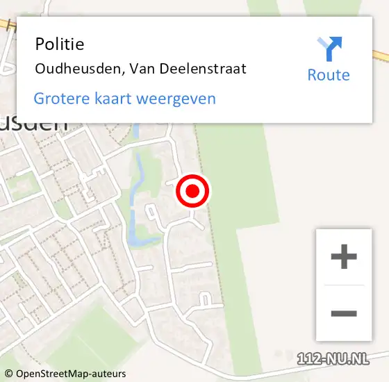 Locatie op kaart van de 112 melding: Politie Oudheusden, Van Deelenstraat op 31 juli 2022 18:41