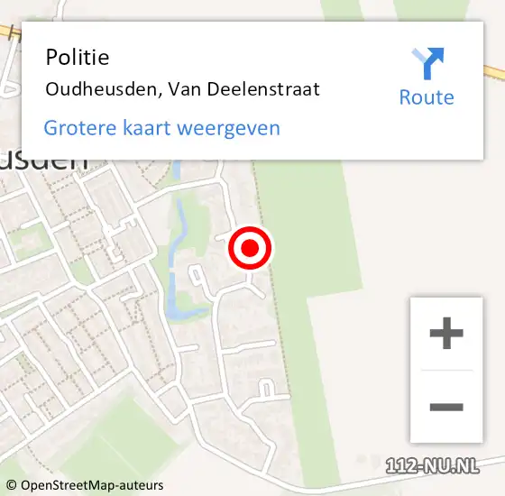 Locatie op kaart van de 112 melding: Politie Oudheusden, Van Deelenstraat op 31 juli 2022 18:43